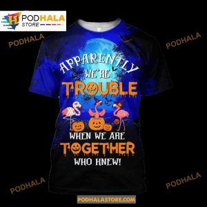 Halloween Flamingo Witch Together Women Men Aop Shirt 3d Hoodie Sweatshirt 3