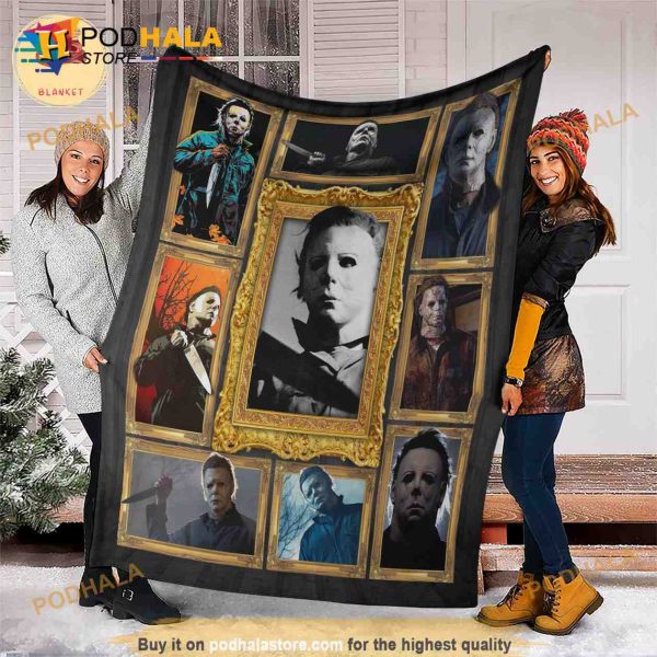 Halloween Horror Fleece Blanket, Michael Myers Blanket, Horror Movie Quilt