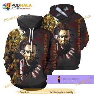 Halloween Horror Movie Michael Myers 3D Zip Hoodie, Sweatshirt