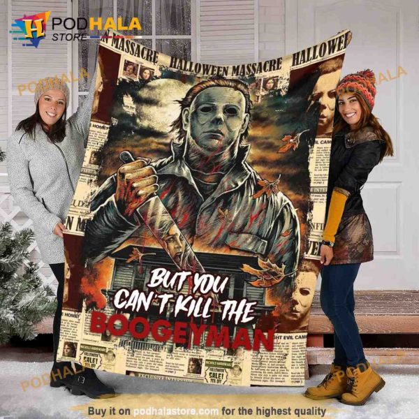 Halloween Horror Movie Michael Myers Blanket, But Can’t Kill The Boogeyman Quilt
