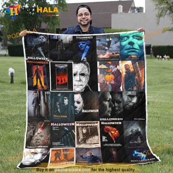 Halloween Michael Myers Quilt and Fleece Blanket, Gift For Scary Movie Halloween Lovers