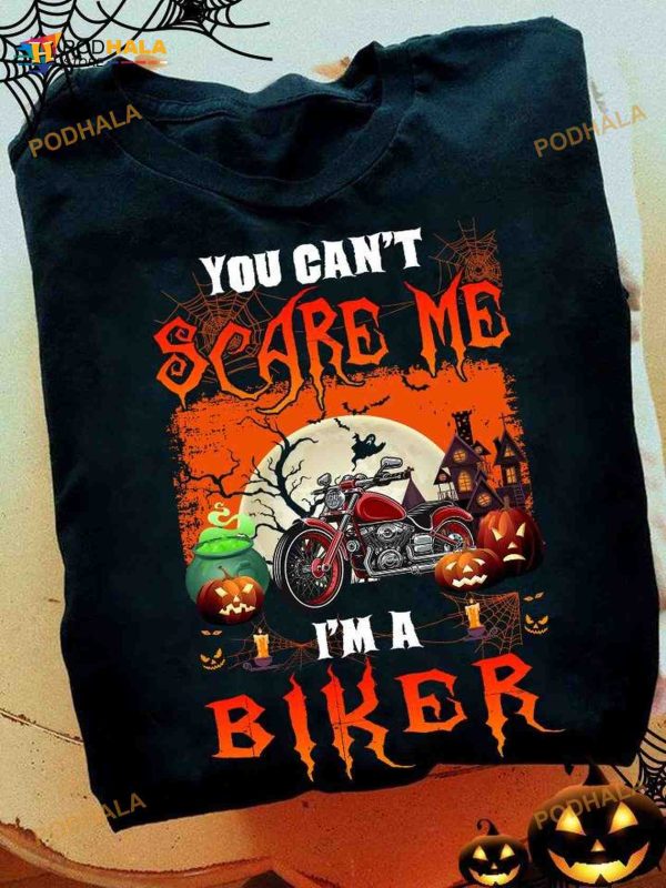 Halloween Motorbike Gift Gift For Biker You Can’t Scare Me I’m A Biker Shirt