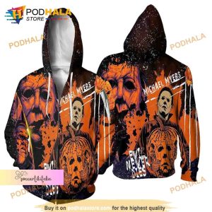 Halloween Pumpkin Michael Myers 3D Hoodie Unique Halloween Costume Ideas 2
