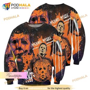 Halloween Pumpkin Michael Myers 3D Hoodie Unique Halloween Costume Ideas 4