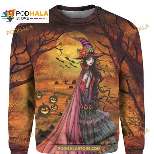 Halloween Pumpkin Witch Women Men AOP Shirt 3D Hoodie Sweatshirt