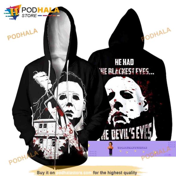 Halloween Scare 3D Michael Myers Hoodie All Over Print, Funny Halloween Shirt
