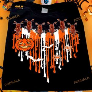 Halloween Scary Pumpkin Halloween Gift For Biker Love Riding Motorcycle Shirt
