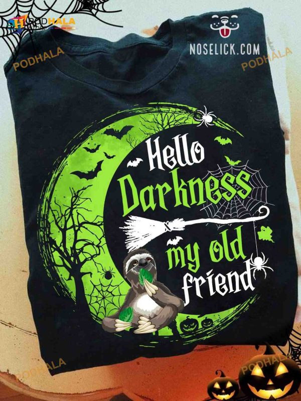 Halloween Sloth Hello Darkness My Old Friend Halloween Costume Shirt