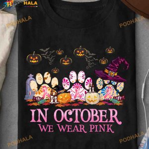 Halloween Spooky Graves Breast Cancer Awareness In October We Wear Pink Shirt