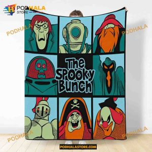 Halloween The Spooky Bunch Fleece Blanket, Spooky Halloween Blanket, Quilt