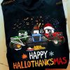 Halloween Tractor Costume Gift For Christmas Day Happy Hallothanksmas Shirt