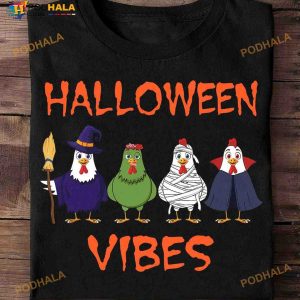 Halloween Vibes Halloween Spooky Vibes Halloween Chicken Costume Shirt