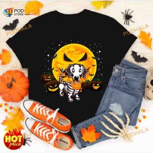 Halloween Weiner Skull Costume Halloween Pumpkin Dachshund Dog Lover Shirt