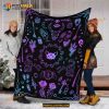 Halloween Witch Pattern With Floral And Animals Blanket, Halloween Blanket