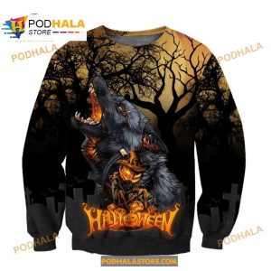 Halloween Wolf Women Men Aop Shirt 3d Hoodie Sweatshirt 2