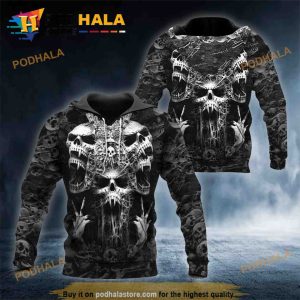 Hand Ghost Skull All Over Print 3D Hoodie, Christmas Gifts