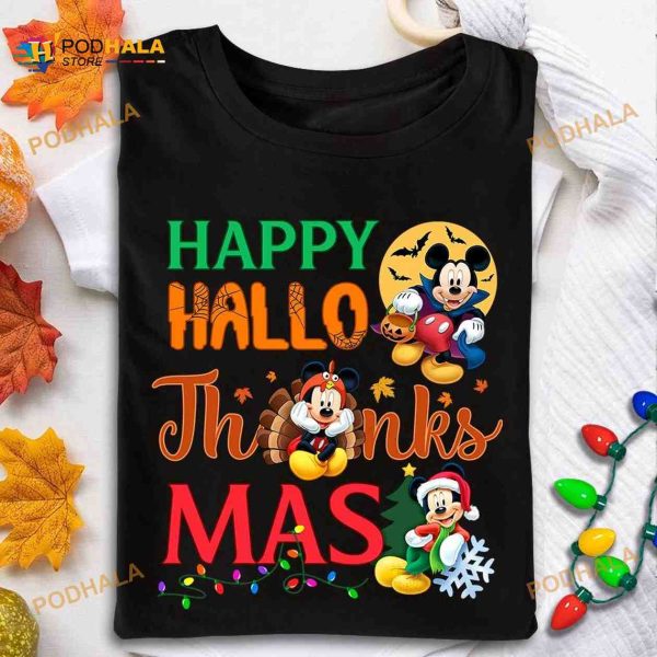 Happy Hallothanksmas Halloween Mickey Vampire Gift For Halloween Day Shirt