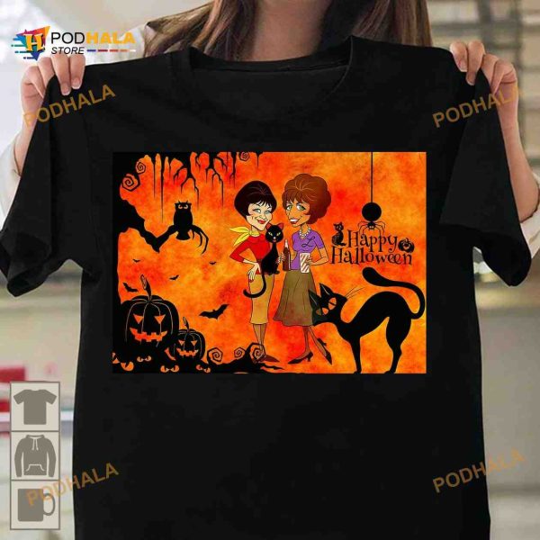 Happy Halloween Halloween Gift For Woman Women And Black Cat Halloween Devil Pumpkin Shirt
