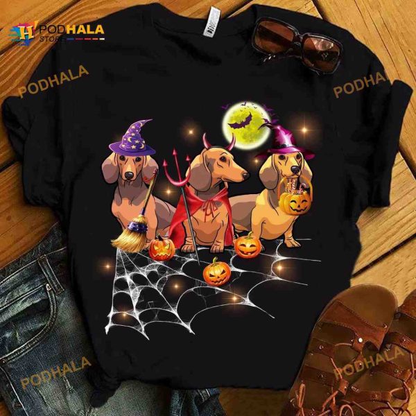 Happy Halloween With Dachshund Dachshund Halloween Costume Halloween Pumpkins Shirt