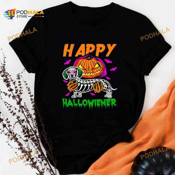 Happy Hallowiener Wiener Dog Dachshund Dog Halloween Costume Shirt