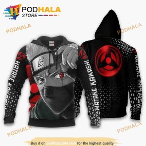 Hatake Kakashi Anime Manga Naruto Sharingan Eye 3D Hoodie, Christmas Gifts