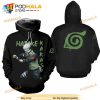 Hatake Kakashi Konoha Symbol Naruto Anime Manga 3D Hoodie, Christmas Gifts