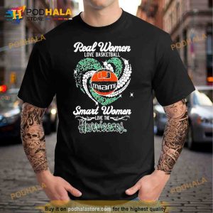Heart Diamonds Real Women Love Basketball Smart Women Love The Miami Hurricanes Shirt 2