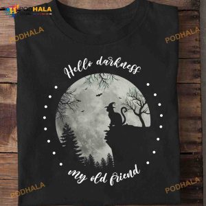 Hello Darkness My Old Friend Halloween Monkey Witch Halloween Shirt