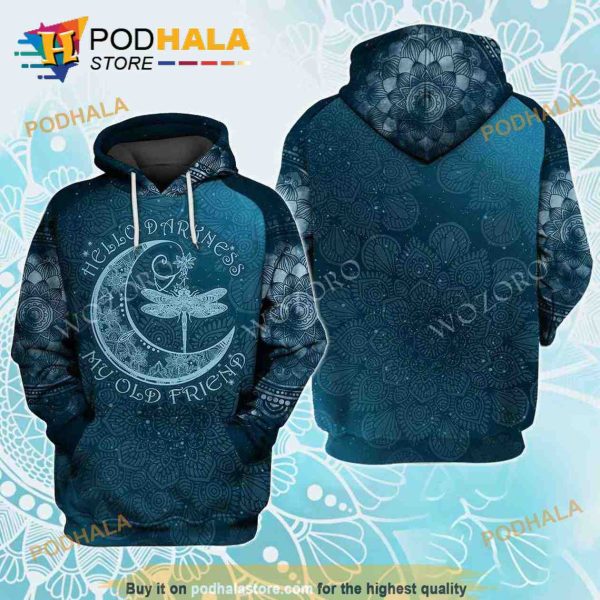 Hello Darkness My Old Friend Mandala Hippie 3D Hoodie, Christmas Gifts