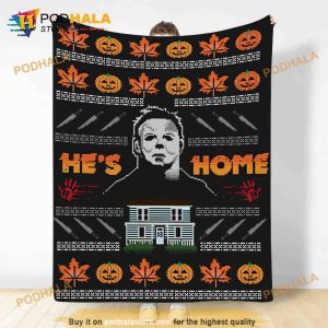 Hes Home Michael Myers Fleece Blanket Michael Myers Blanket The Killers Quilt 2