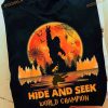 Hide And Seek World Champion Spider Web Bigfoot Red Moon Lake Halloween Shirt