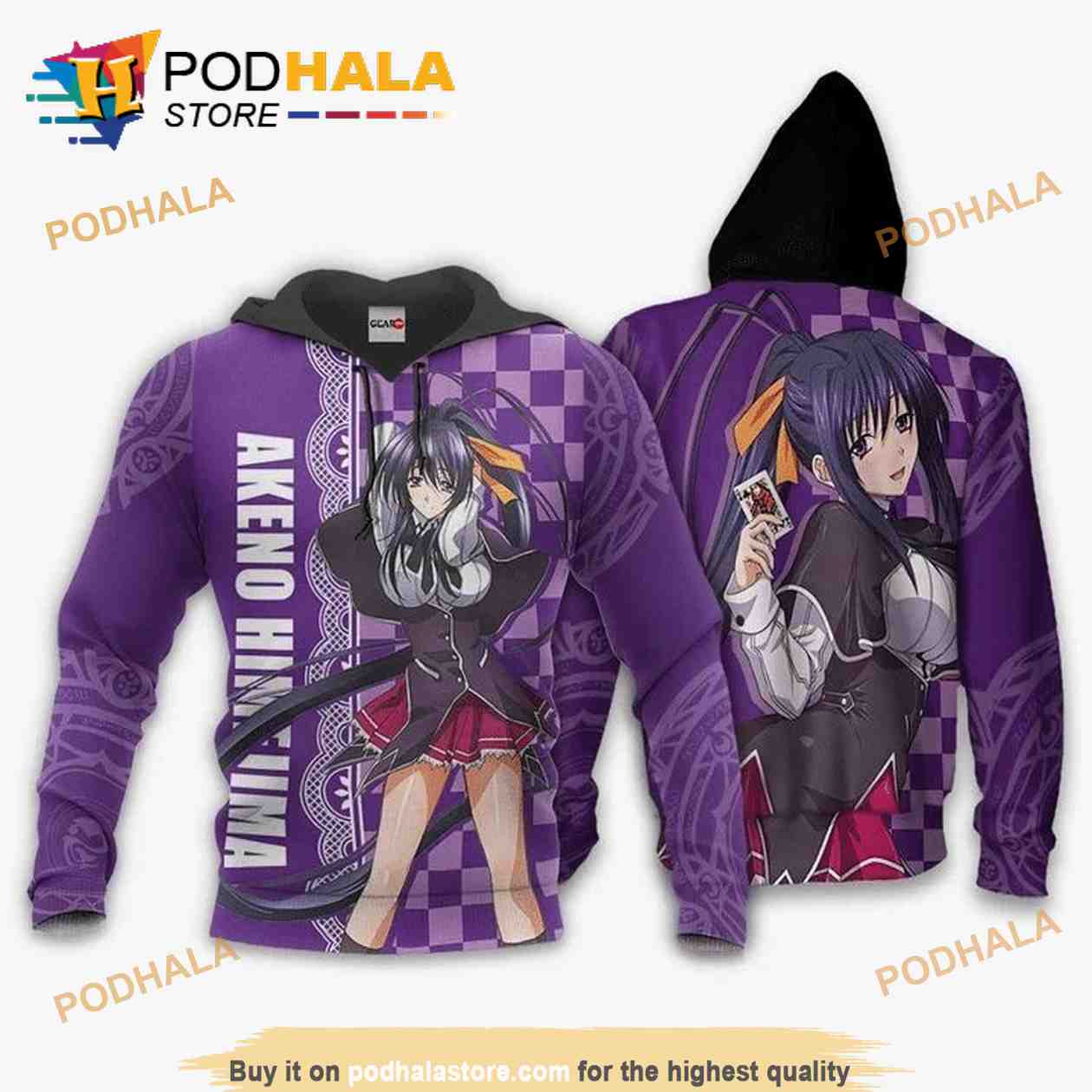 High School Dxd Akeno Himejima Anime Manga 3D Hoodie, Christmas Gifts -  Podhalastore