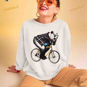 Hipster Panda Riding Bicycle Shirt