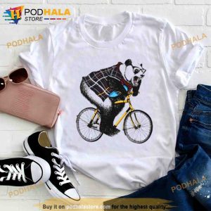 Hipster Panda Riding Bicycle Shirt 2