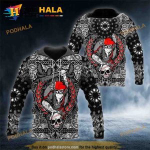 Hit Baseball Skull 3D Hoodie Sweatshirt