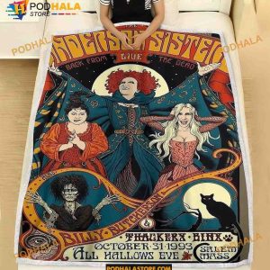 Hocus Pocus Blanket Fleece Blanket, Horror Movies Lovers Blanket, Quilt