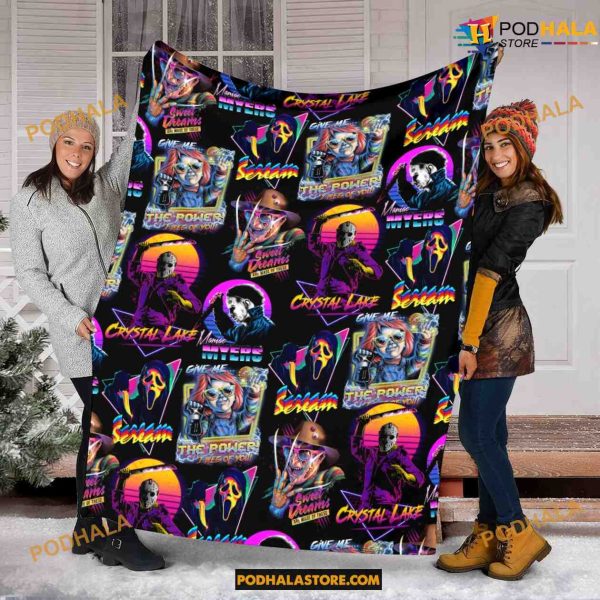 Horror Character Halloween Fleece Blanket, Chucky – Freddy – Micheal Myers