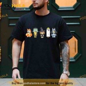 Horror Characters Halloween Bluey Costume Shirt, Matching Family TShirt