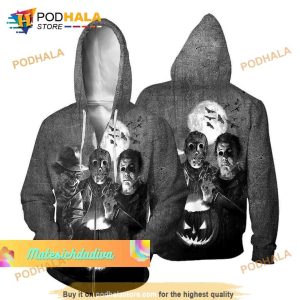 Horror Characters Halloween Hoodie 3D Michael Myers Freddy Krueger Jason Voorhees 2