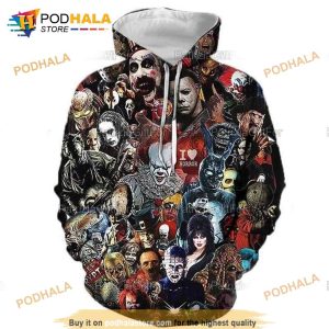 Horror Characters Movie Hoodie, Halloween Sweatshirt, Spooky Season Shirt