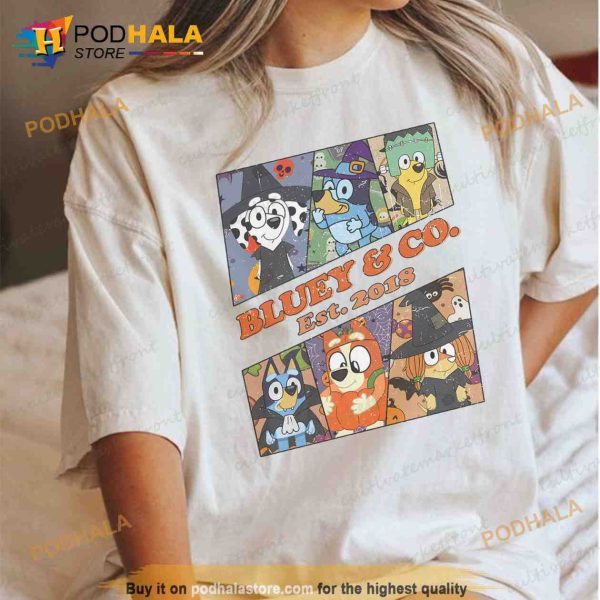 Horror Halloween Bluey and Co Est 2018 Halloween Shirt, Trick Or Treat Matching Family Tee