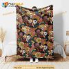 Horror Movie Blanket, Vintage Floral Scary Fleece Blanket, Serial Killers Movie Quilt