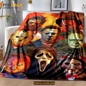 Horror Movie Character Halloween Blanket, Michael Myers Blanket, Quilt