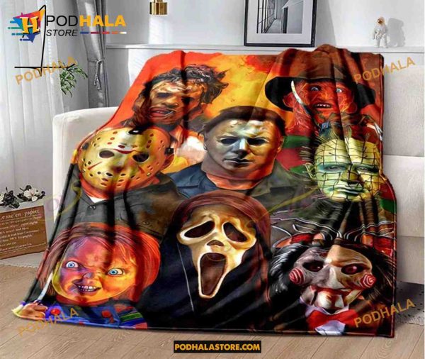 Horror Movie Character Halloween Blanket, Michael Myers Blanket, Quilt