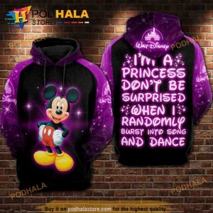 I Am A Disney Princess Mickey All Over Print 3D Hoodie, Christmas Gifts