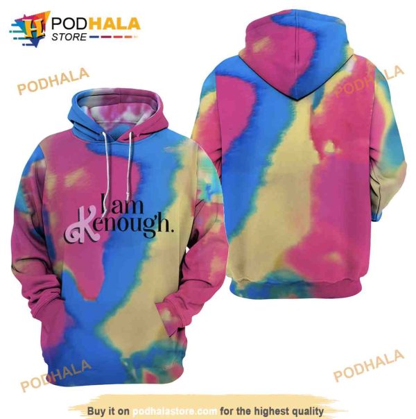 I Am Kenough Tie-Dye All Over Print 3D Hoodie, Doll Lover Shirt, Barbie Costume