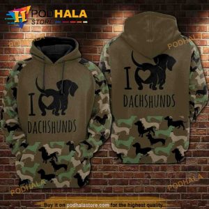 I Love Dachshunds All Over Print 3D Hoodie