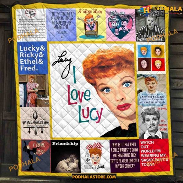 I Love Lucy Movie Characters Fleece Blanket, Quilt, Christmas Gifts