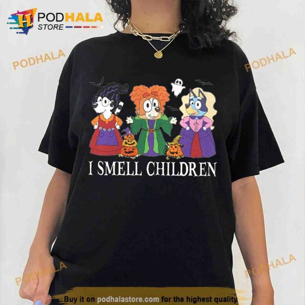 I Smell Children Bluey Halloween Shirt, Bluey Bingo Hocus Pocus spooky TShirt