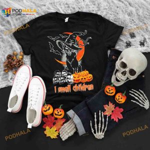 I Smell Children Halloween Witch Black Cat Pumpkin Skull Halloween Shirt